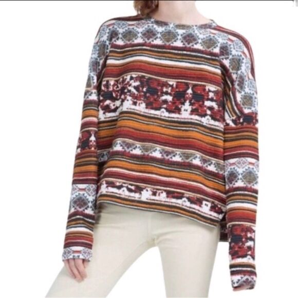 Zara Southwestern Aztec Print Pullover Top - Picture 4 of 4